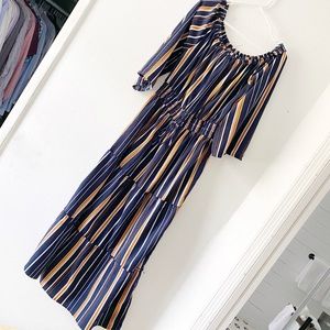 Long, striped maxi dress